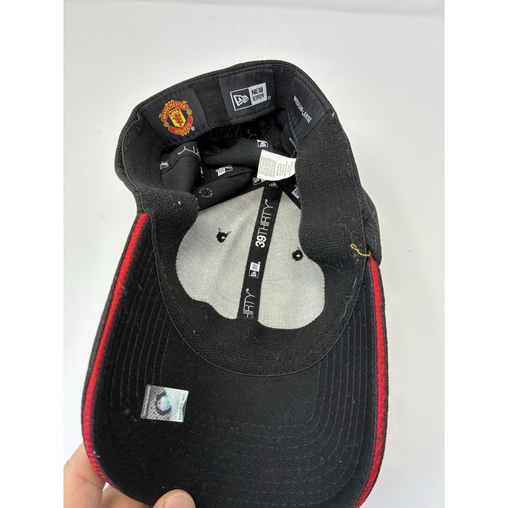 New Era 39THIRTY Manchester United Hat Black Mesh Stretch‎ Fit Medium-Large - Picture 5 of 8